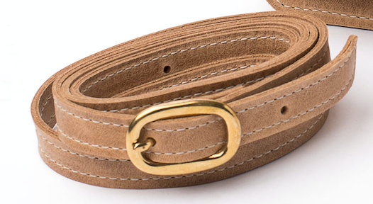 Tuck Shield Green Web Belt-Leather - Dartmouth Co-op